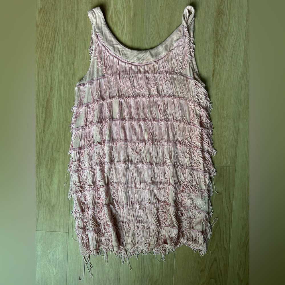 Hell Bunny Asymmetrical Pink Fringe Dress